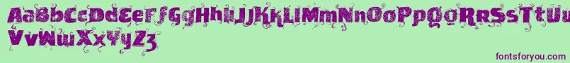 Vtksnewslabel Font – Purple Fonts on Green Background