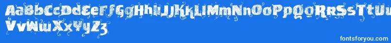 Vtksnewslabel Font – White Fonts on Blue Background