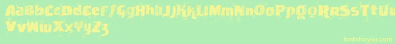 Vtksnewslabel Font – Yellow Fonts on Green Background