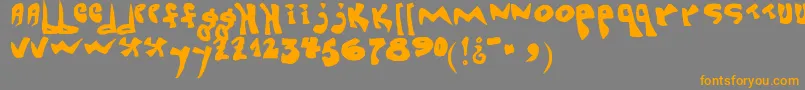 WhatWasTheCookingShow-Schriftart – Orangefarbene Schriften auf grauem Hintergrund