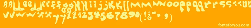 WhatWasTheCookingShow Font – Yellow Fonts on Orange Background