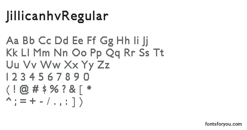 Шрифт JillicanhvRegular – алфавит, цифры, специальные символы