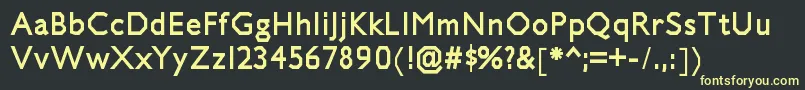 Czcionka JillicanhvRegular – żółte czcionki na czarnym tle
