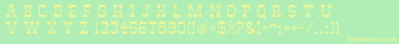 Italianskyb Font – Yellow Fonts on Green Background