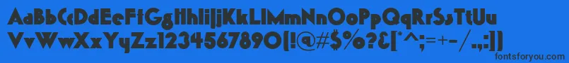 K22Gadget Font – Black Fonts on Blue Background