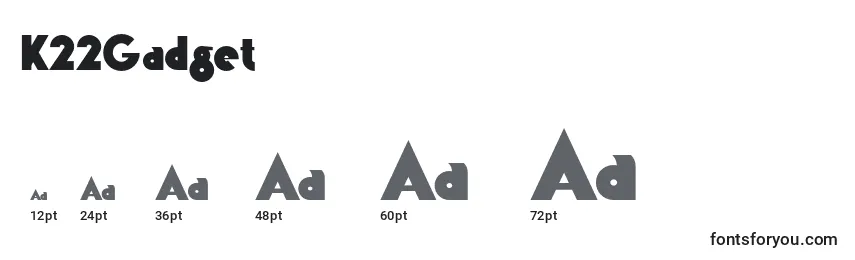 K22Gadget Font Sizes