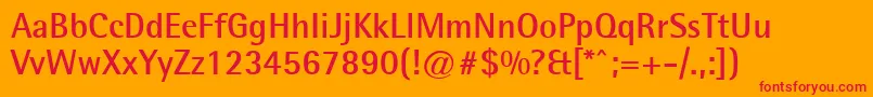 LibreSemiSansSsiBold Font – Red Fonts on Orange Background