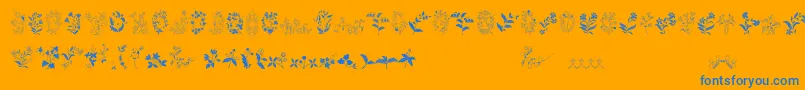 AzalleiaOrnamentsFree Font – Blue Fonts on Orange Background