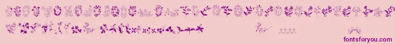 AzalleiaOrnamentsFree-Schriftart – Violette Schriften auf rosa Hintergrund