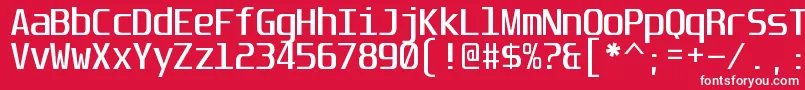 フォントUnispaceRegular – 赤い背景に白い文字