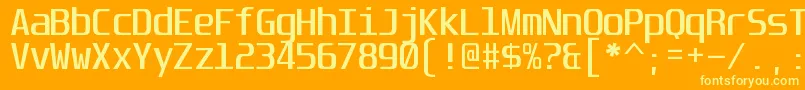 UnispaceRegular Font – Yellow Fonts on Orange Background