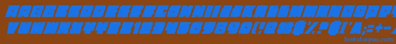 フォントAnakefkaci – 茶色の背景に青い文字