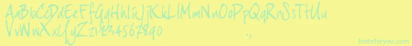 Jh3trial Font – Green Fonts on Yellow Background