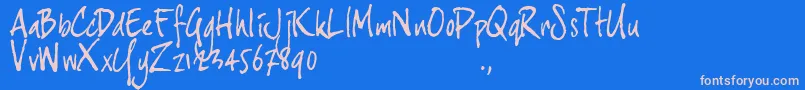 Jh3trial Font – Pink Fonts on Blue Background