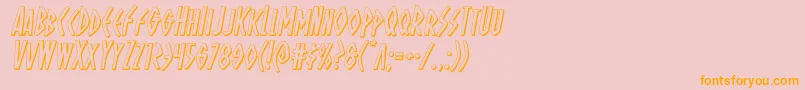 Ohmightyisis3Dital Font – Orange Fonts on Pink Background