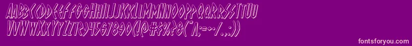 Ohmightyisis3Dital Font – Pink Fonts on Purple Background