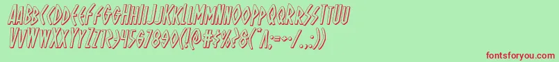 Ohmightyisis3Dital Font – Red Fonts on Green Background