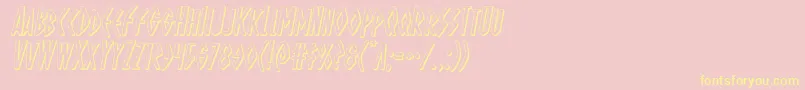 Ohmightyisis3Dital Font – Yellow Fonts on Pink Background