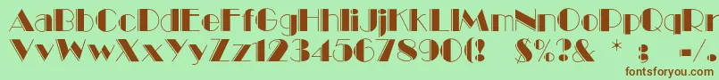 Balletengraved Font – Brown Fonts on Green Background