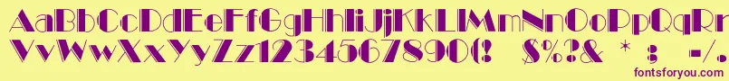 Balletengraved Font – Purple Fonts on Yellow Background