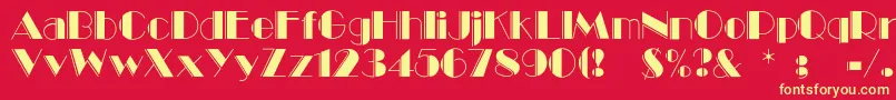 Balletengraved Font – Yellow Fonts on Red Background