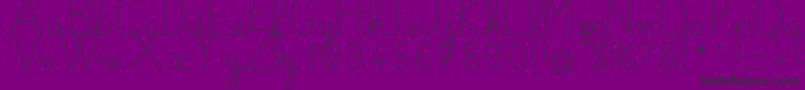 Bellealluregsfin-Schriftart – Schwarze Schriften auf violettem Hintergrund