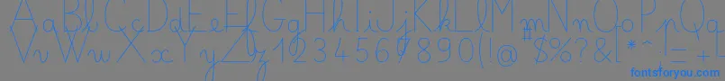 Bellealluregsfin Font – Blue Fonts on Gray Background