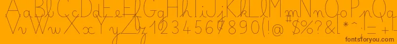 Bellealluregsfin-Schriftart – Braune Schriften auf orangefarbenem Hintergrund