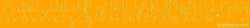 Bellealluregsfin-Schriftart – Grüne Schriften auf orangefarbenem Hintergrund