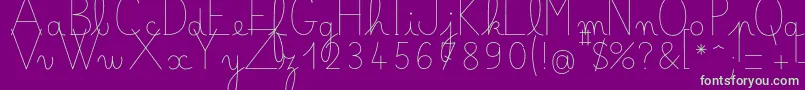 Bellealluregsfin Font – Green Fonts on Purple Background