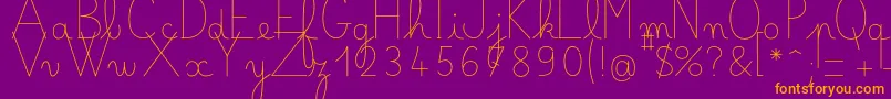 Bellealluregsfin Font – Orange Fonts on Purple Background