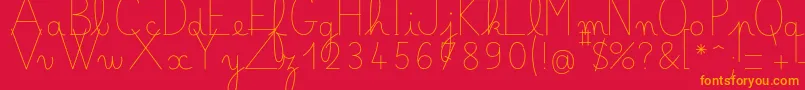 Bellealluregsfin Font – Orange Fonts on Red Background