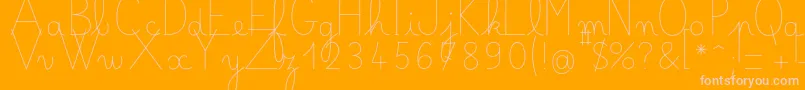 Bellealluregsfin-Schriftart – Rosa Schriften auf orangefarbenem Hintergrund
