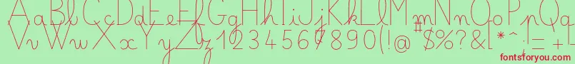 Bellealluregsfin Font – Red Fonts on Green Background