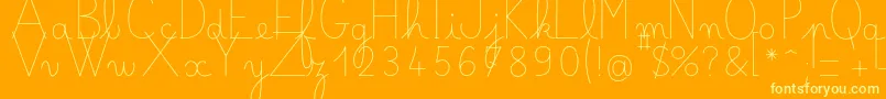 Bellealluregsfin Font – Yellow Fonts on Orange Background