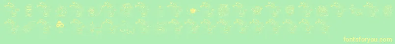 FePolkaYourEyesOut Font – Yellow Fonts on Green Background