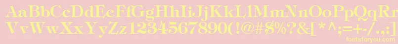 SophisticateSsiSemiBold-Schriftart – Gelbe Schriften auf rosa Hintergrund