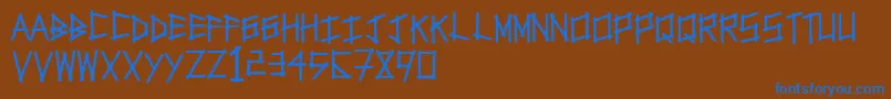 Tapetype Font – Blue Fonts on Brown Background
