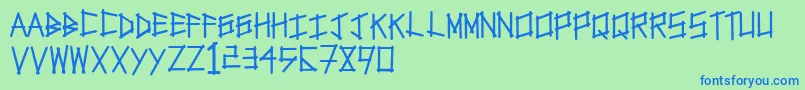 Tapetype Font – Blue Fonts on Green Background