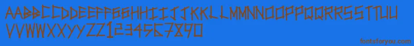 Tapetype Font – Brown Fonts on Blue Background