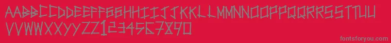 Tapetype Font – Gray Fonts on Red Background