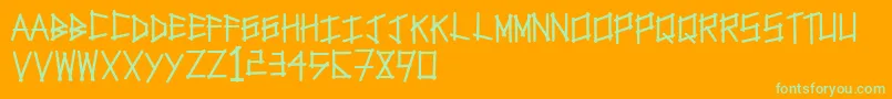 Tapetype Font – Green Fonts on Orange Background
