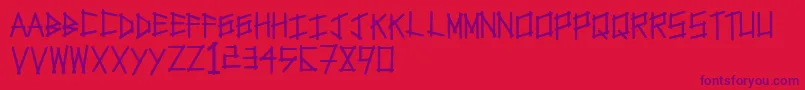 Tapetype Font – Purple Fonts on Red Background
