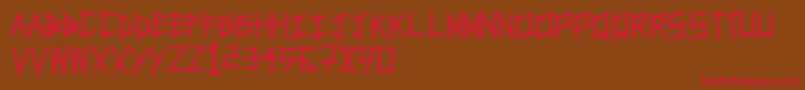 Tapetype Font – Red Fonts on Brown Background