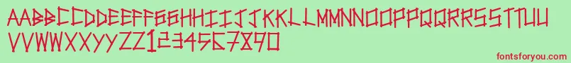 Tapetype Font – Red Fonts on Green Background