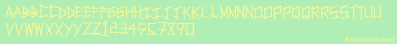 Tapetype Font – Yellow Fonts on Green Background