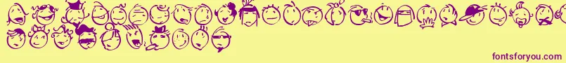 fuente SmilefaceLt – Fuentes Moradas Sobre Fondo Amarillo
