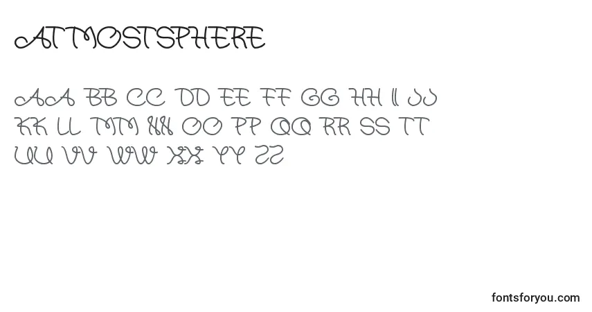 A fonte Atmostsphere – alfabeto, números, caracteres especiais