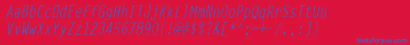 LettergothiccondItalic Font – Blue Fonts on Red Background