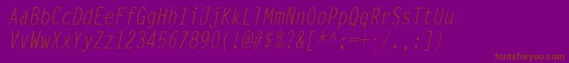 Шрифт LettergothiccondItalic – коричневые шрифты на фиолетовом фоне